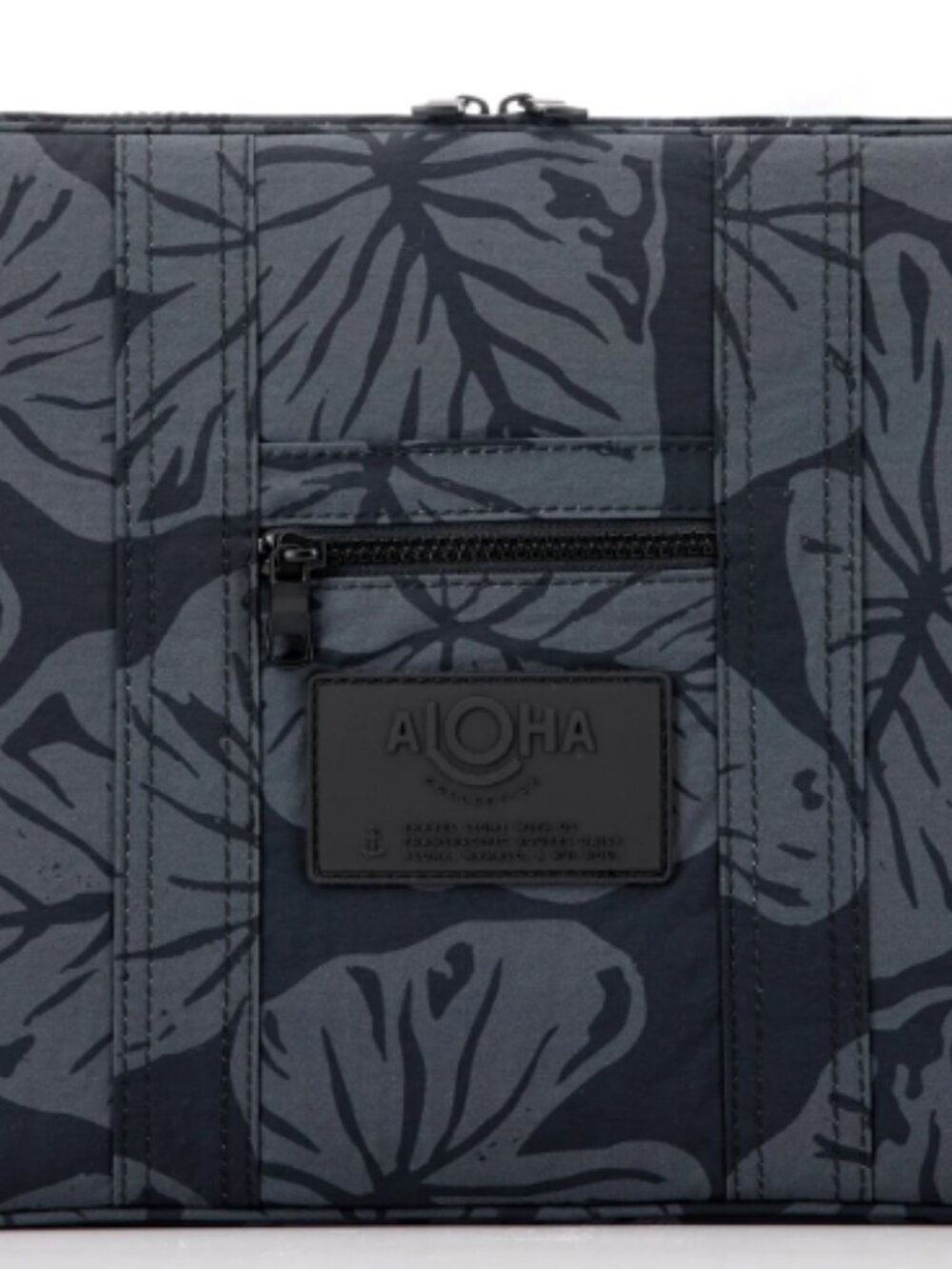 ALOHA Collection Kalo Laptop Case Black Gray Tropical Leaf Print Ripstop Nylon